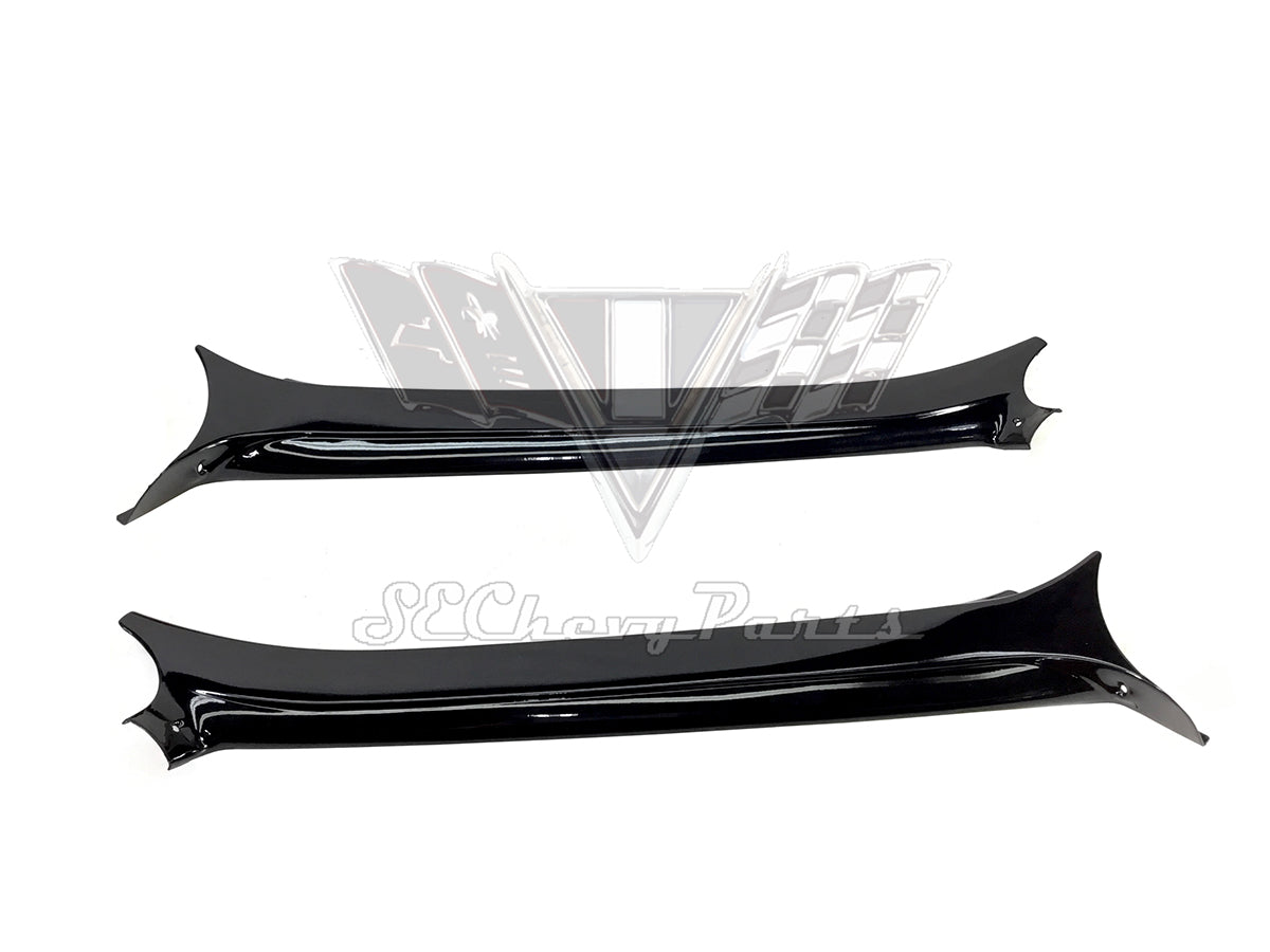 1963-1964 Chevy Impala Sedan A-Pillar Vertical Painted Garnish Molding PAIR USED